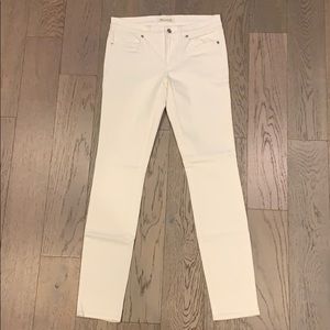 Madewell 9” hi rise white skinny jean, size 27